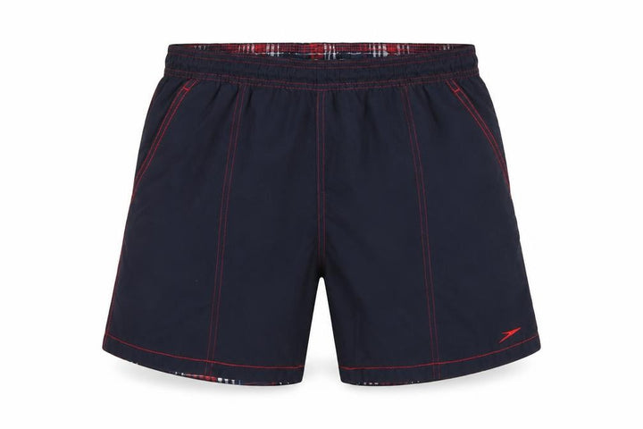 Front view of Speedo Men’s Blue L Swim Shorts Elastic Waist Pockets