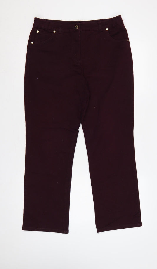 Isle Women’s Purple Size 12 Bootcut Stretch Jeans Embroidered