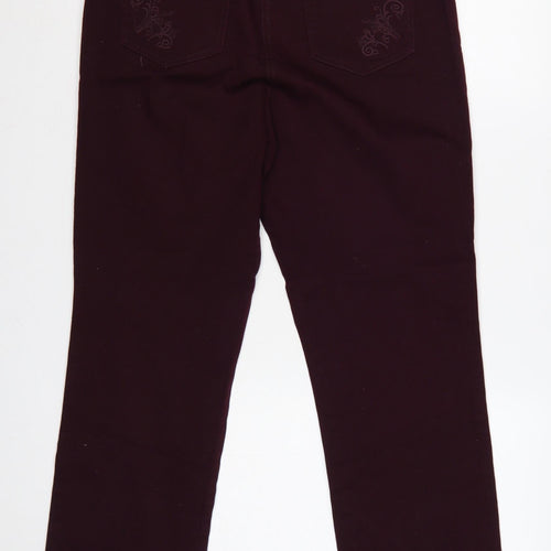 Isle Women’s Purple Size 12 Bootcut Stretch Jeans Embroidered