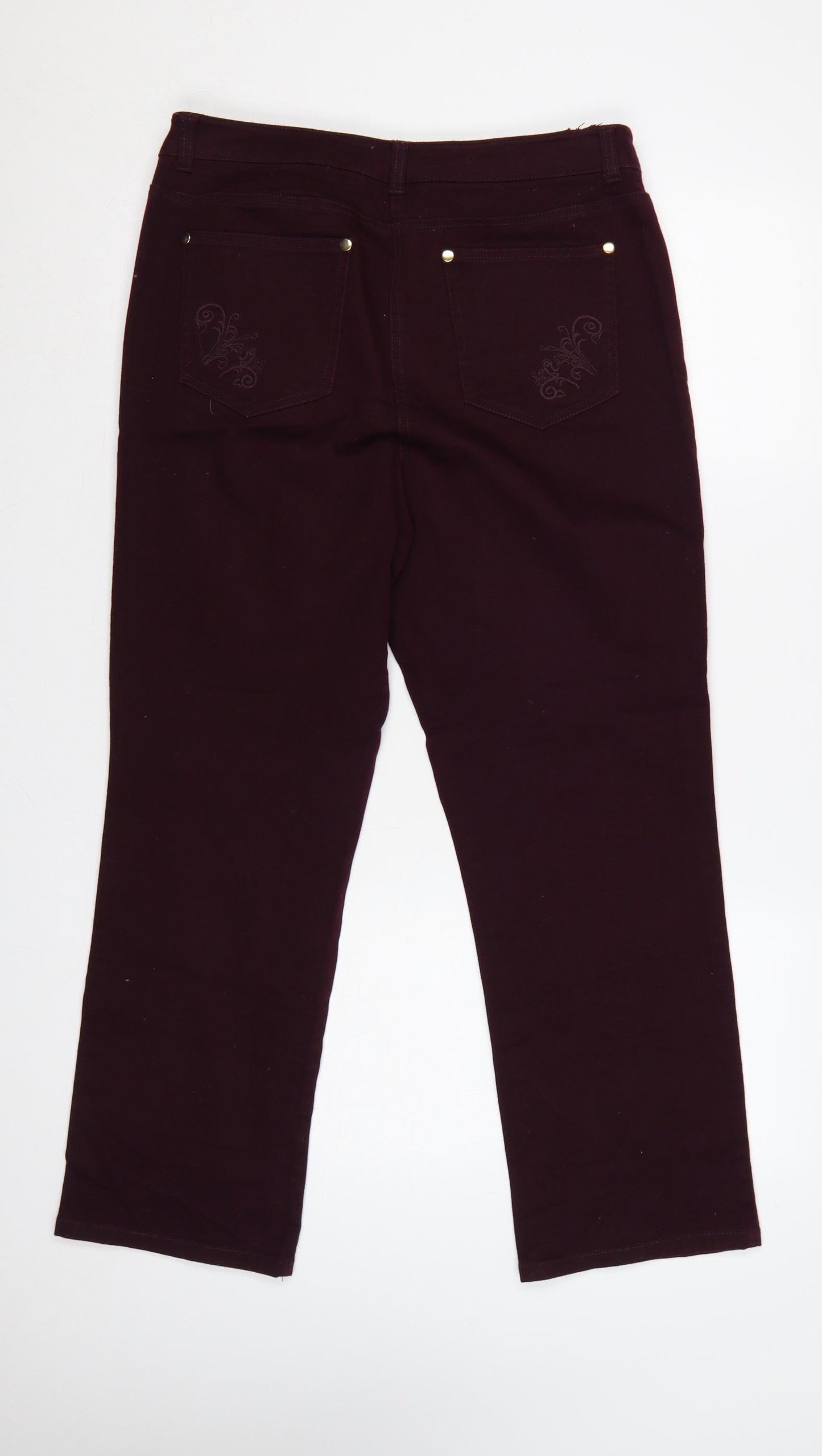 Isle Women’s Purple Size 12 Bootcut Stretch Jeans Embroidered