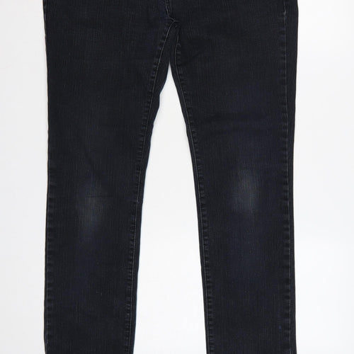 E-vie Women Black UK 14 Glamour Skinny Stretch Studded Jeans