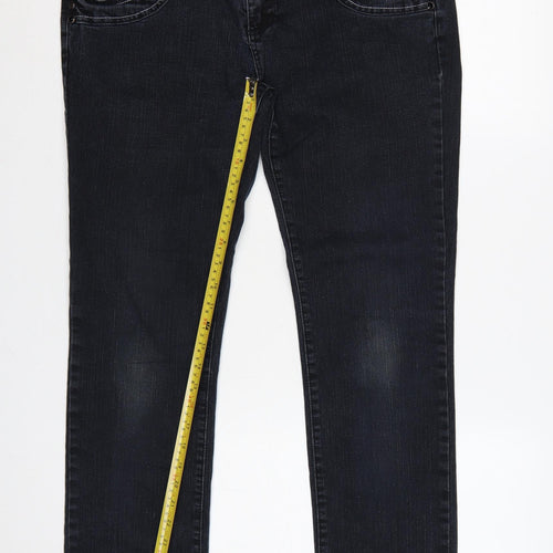 E-vie Women Black UK 14 Glamour Skinny Stretch Studded Jeans