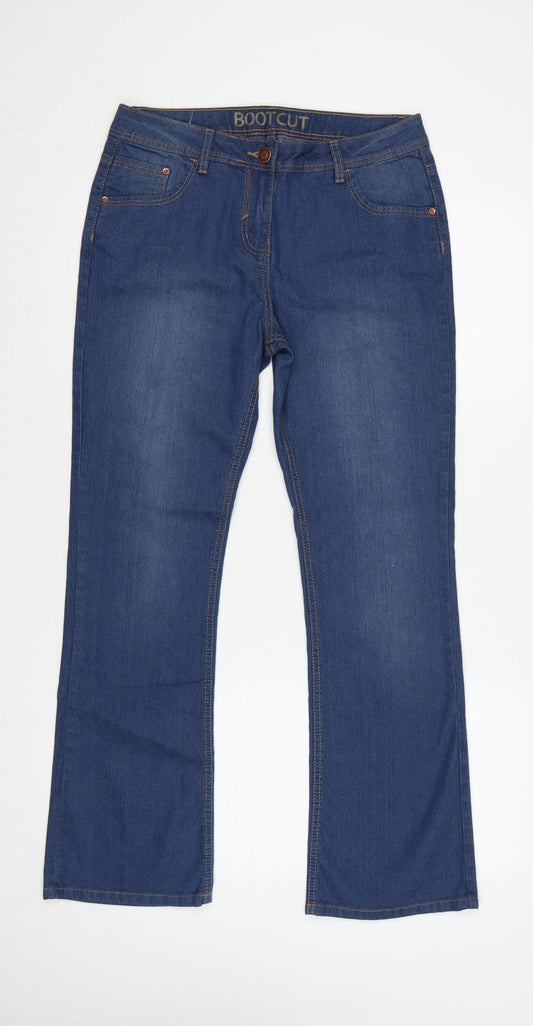 George Women’s Blue Bootcut Stretch Jeans UK 12 Short Length