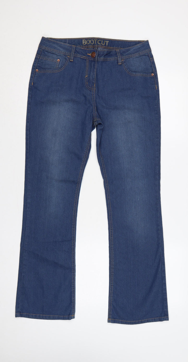 George Women’s Blue Bootcut Stretch Jeans UK 12 Short Length