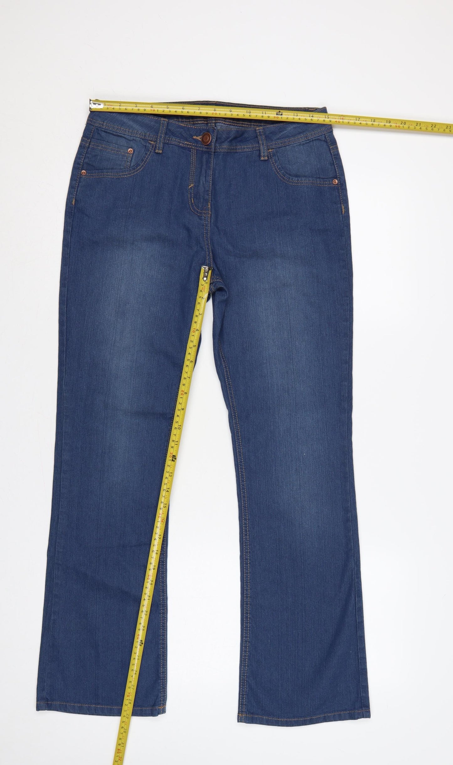 George Women’s Blue Bootcut Stretch Jeans UK 12 Short Length