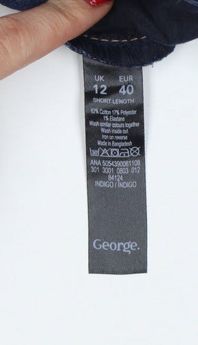 George Women’s Blue Bootcut Stretch Jeans UK 12 Short Length