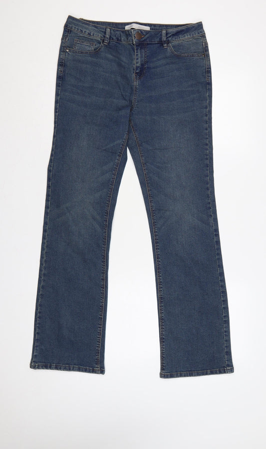 George Women’s Blue UK 12 Bootcut Mid Rise Stretch Jeans