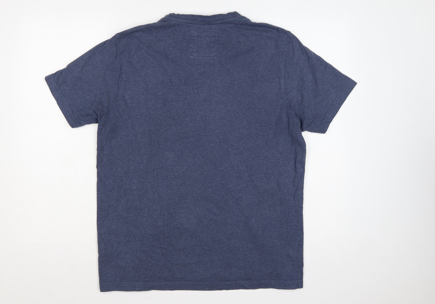 Crew Clothing Co. Men’s Blue V-Neck Logo Jersey T-Shirt Large