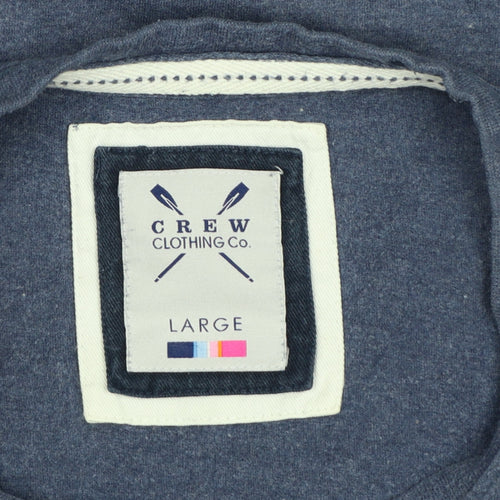 Crew Clothing Co. Men’s Blue V-Neck Logo Jersey T-Shirt Large
