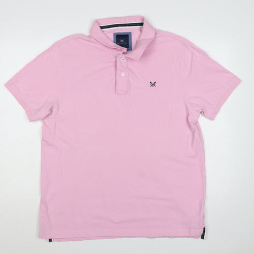 Crew Clothing Company Men’s Pink XL Cotton Logo Short Sleeve Polo