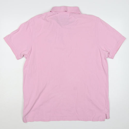 Crew Clothing Company Men’s Pink XL Cotton Logo Short Sleeve Polo