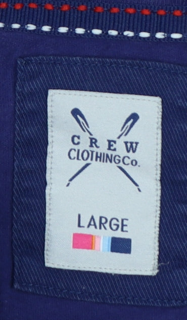 Crew Clothing Co. Men’s Blue Large Logo Crew Neck Cotton T-Shirt