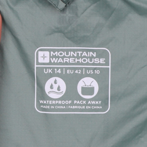 Mountain Warehouse Women’s Green UK 14 Waterproof Packaway Rain Jacket