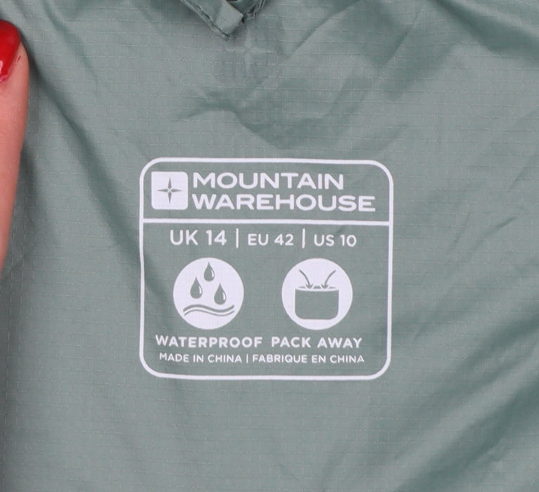Mountain Warehouse Women’s Green UK 14 Waterproof Packaway Rain Jacket