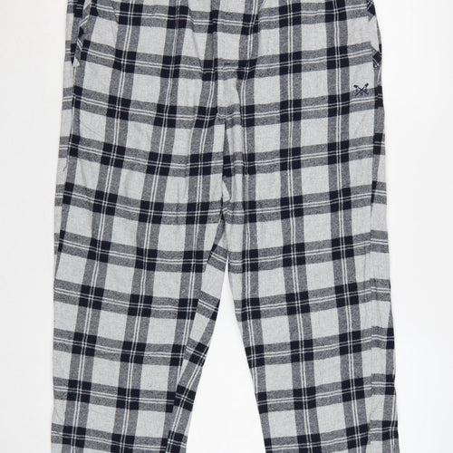 Crew Clothing Company Men Grey L Checked Cotton Pyjama Lounge Pants