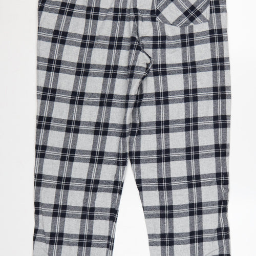 Crew Clothing Company Men Grey L Checked Cotton Pyjama Lounge Pants