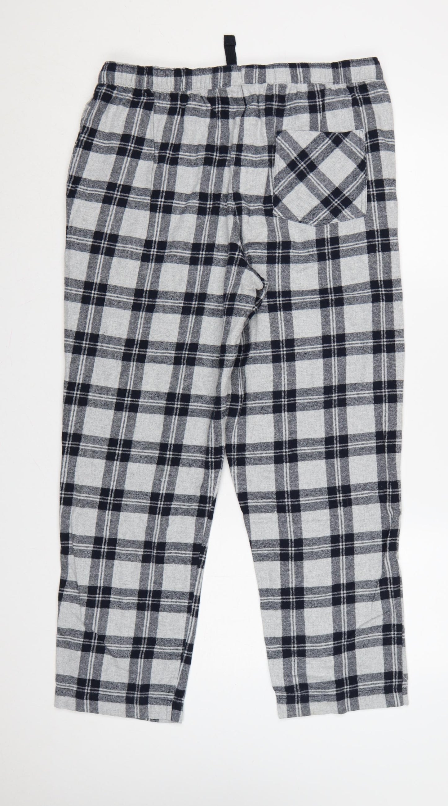 Crew Clothing Company Men Grey L Checked Cotton Pyjama Lounge Pants