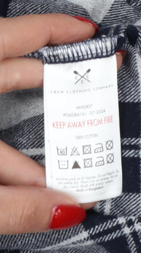 Crew Clothing Company Men Grey L Checked Cotton Pyjama Lounge Pants