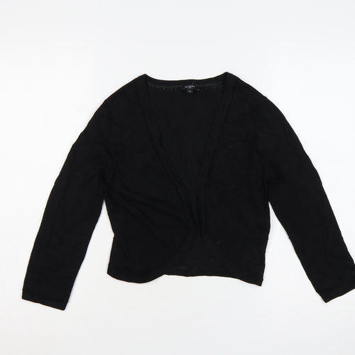 Hobbs Women’s Black Size 10 Open V-Neck Long Sleeve Jersey Cardigan