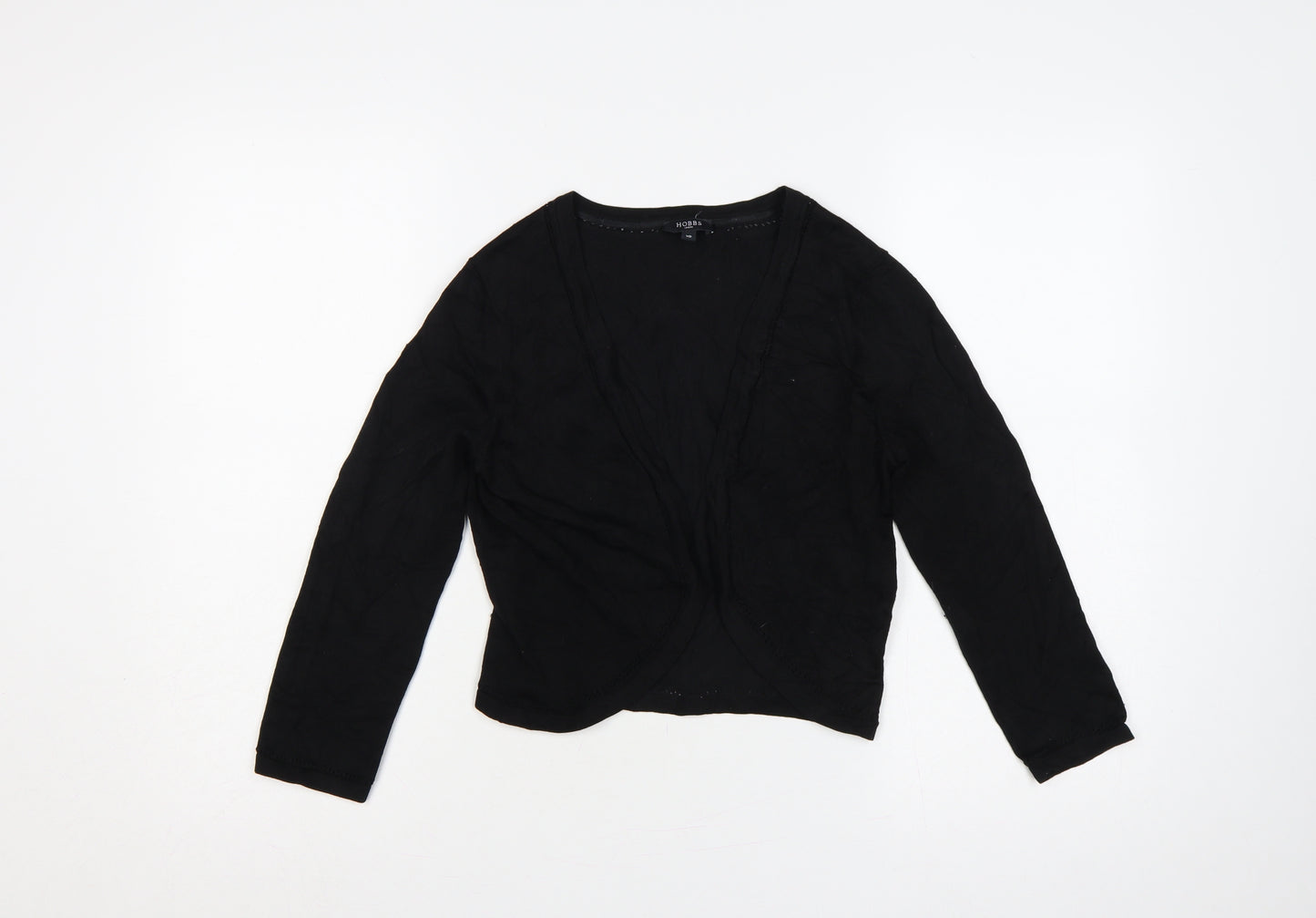 Hobbs Women’s Black Size 10 Open V-Neck Long Sleeve Jersey Cardigan