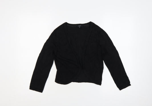Hobbs Women’s Black Size 10 Open V-Neck Long Sleeve Jersey Cardigan
