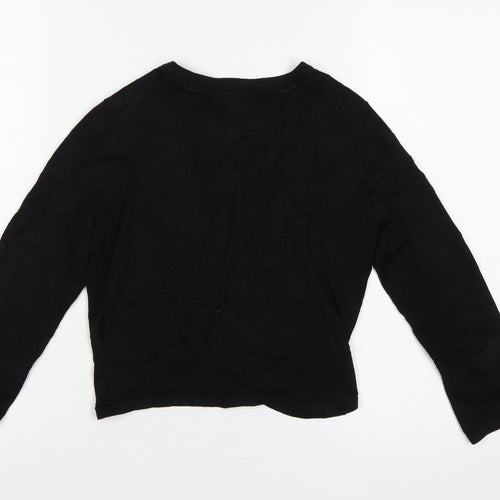 Hobbs Women’s Black Size 10 Open V-Neck Long Sleeve Jersey Cardigan