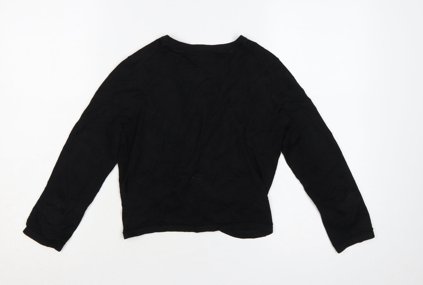 Hobbs Women’s Black Size 10 Open V-Neck Long Sleeve Jersey Cardigan