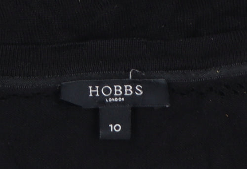 Hobbs Women’s Black Size 10 Open V-Neck Long Sleeve Jersey Cardigan