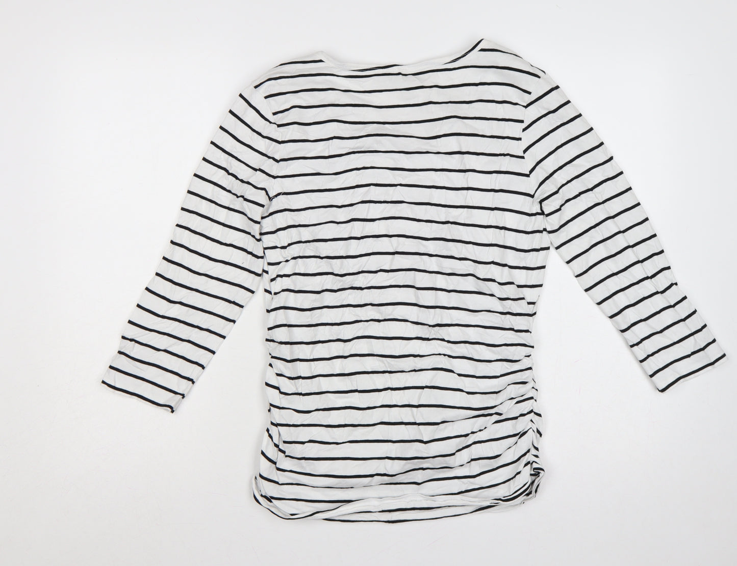 Blooming Marvellous Women White Stripe M Maternity Nursing Wrap Top