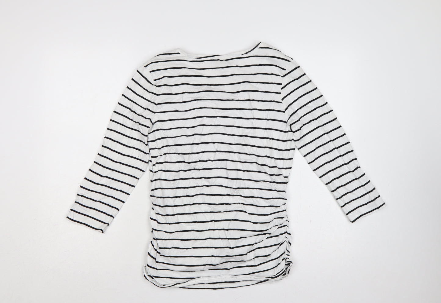 Blooming Marvellous Women White Stripe M Maternity Nursing Wrap Top