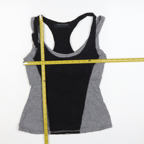 Karen Millen Women Grey Black Colourblock Racerback Camisole Tank Top 10