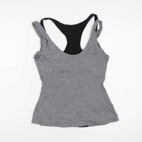 Karen Millen Women Grey Black Colourblock Racerback Camisole Tank Top 10