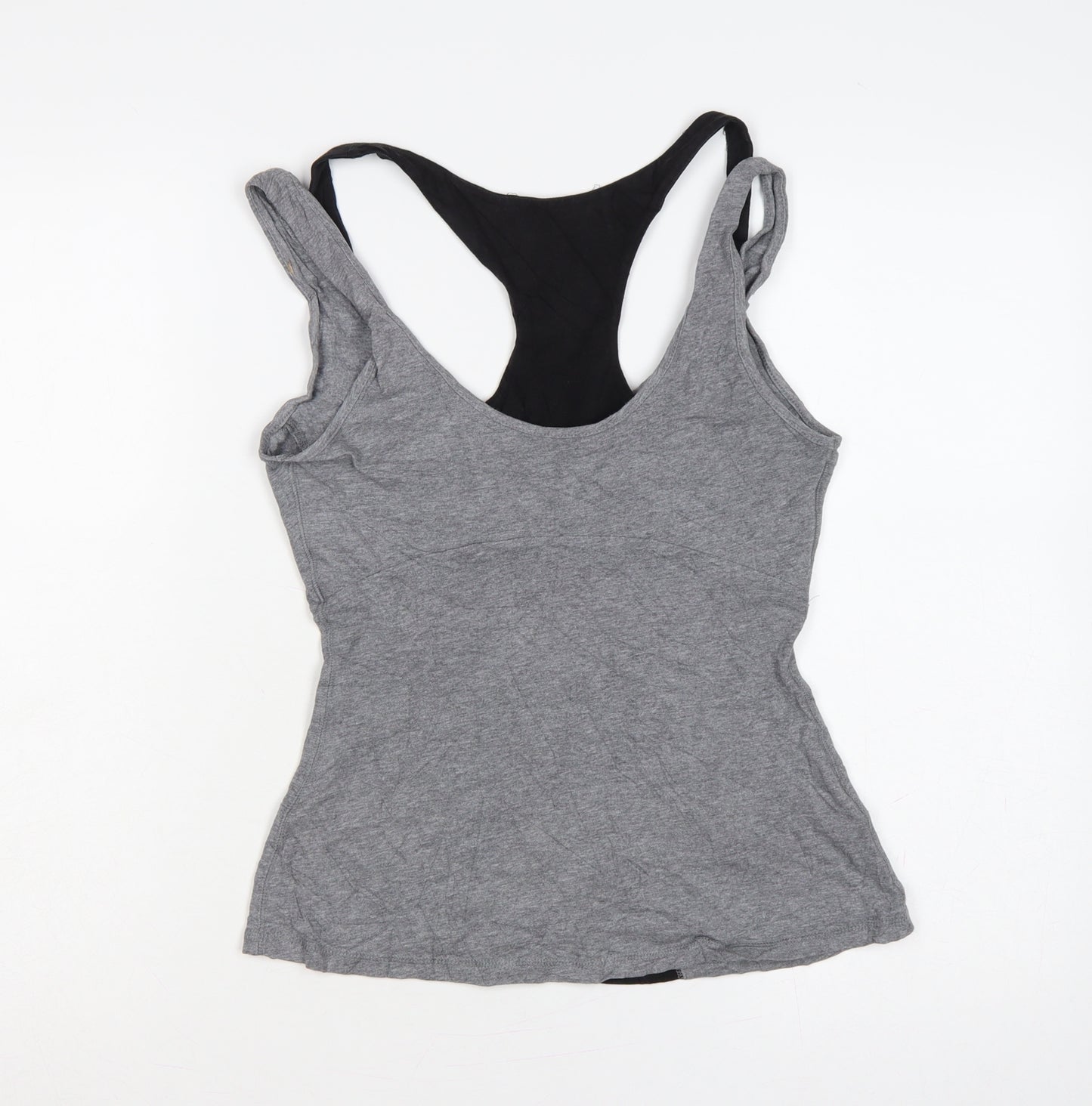 Karen Millen Women Grey Black Colourblock Racerback Camisole Tank Top 10