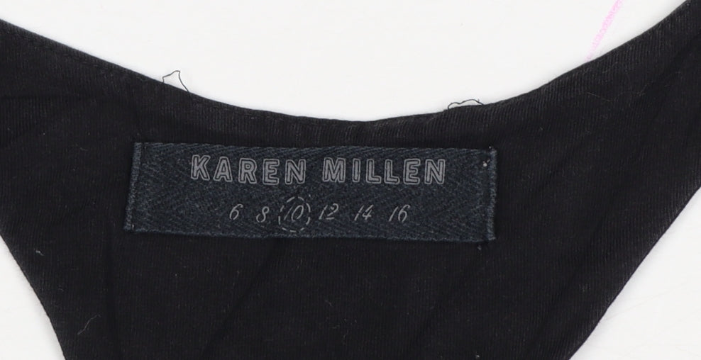 Karen Millen Women Grey Black Colourblock Racerback Camisole Tank Top 10