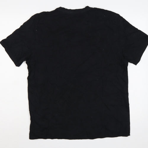 Next Men’s Black L Regular Fit Colour Block Graphic Print T-Shirt