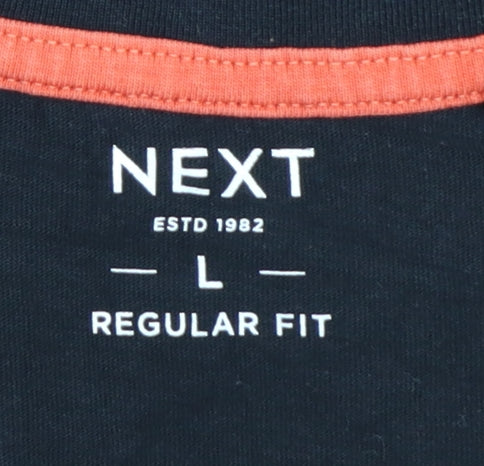Next Men’s Black L Regular Fit Colour Block Graphic Print T-Shirt