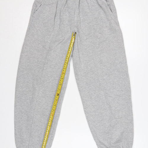 H&M Women Grey Size S Fleece Jogger Sweatpants Elastic Waist Pockets