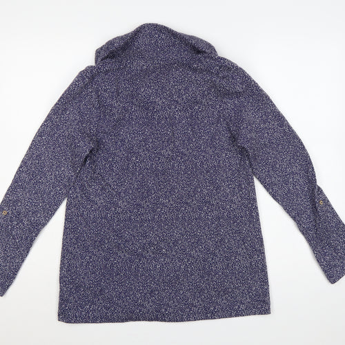 Mantaray Women Blue Cowl Neck Knit Tunic Blouse Size 12