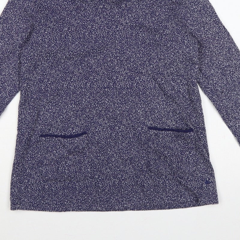 Mantaray Women Blue Cowl Neck Knit Tunic Blouse Size 12