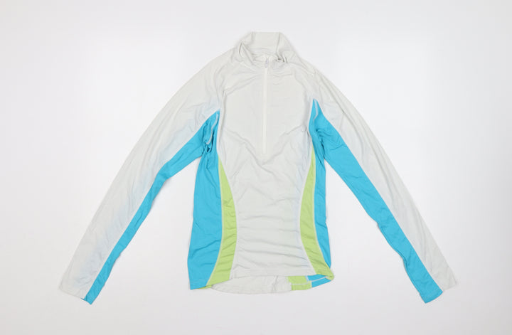 Trespass Women’s White XS Colourblock 1/4 Zip Activewear Pullover Top