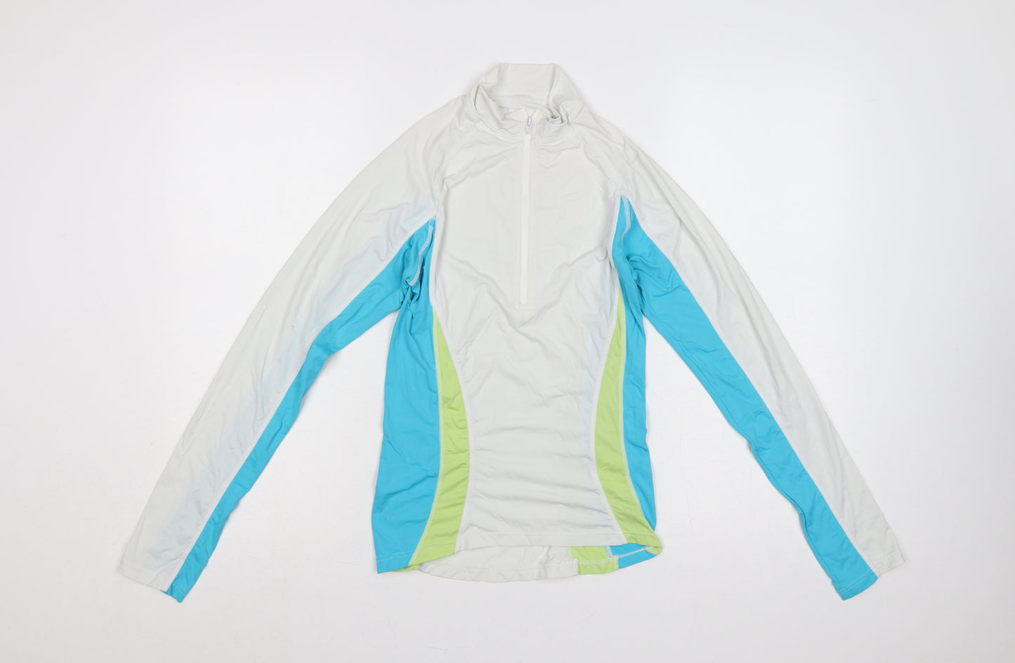Trespass Women’s White XS Colourblock 1/4 Zip Activewear Pullover Top