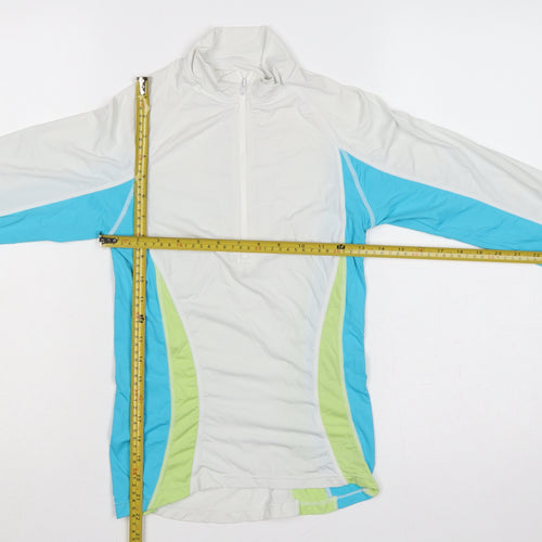 Trespass Women’s White XS Colourblock 1/4 Zip Activewear Pullover Top