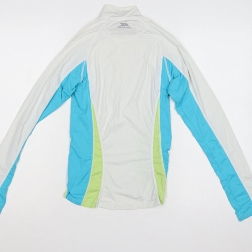 Trespass Women’s White XS Colourblock 1/4 Zip Activewear Pullover Top