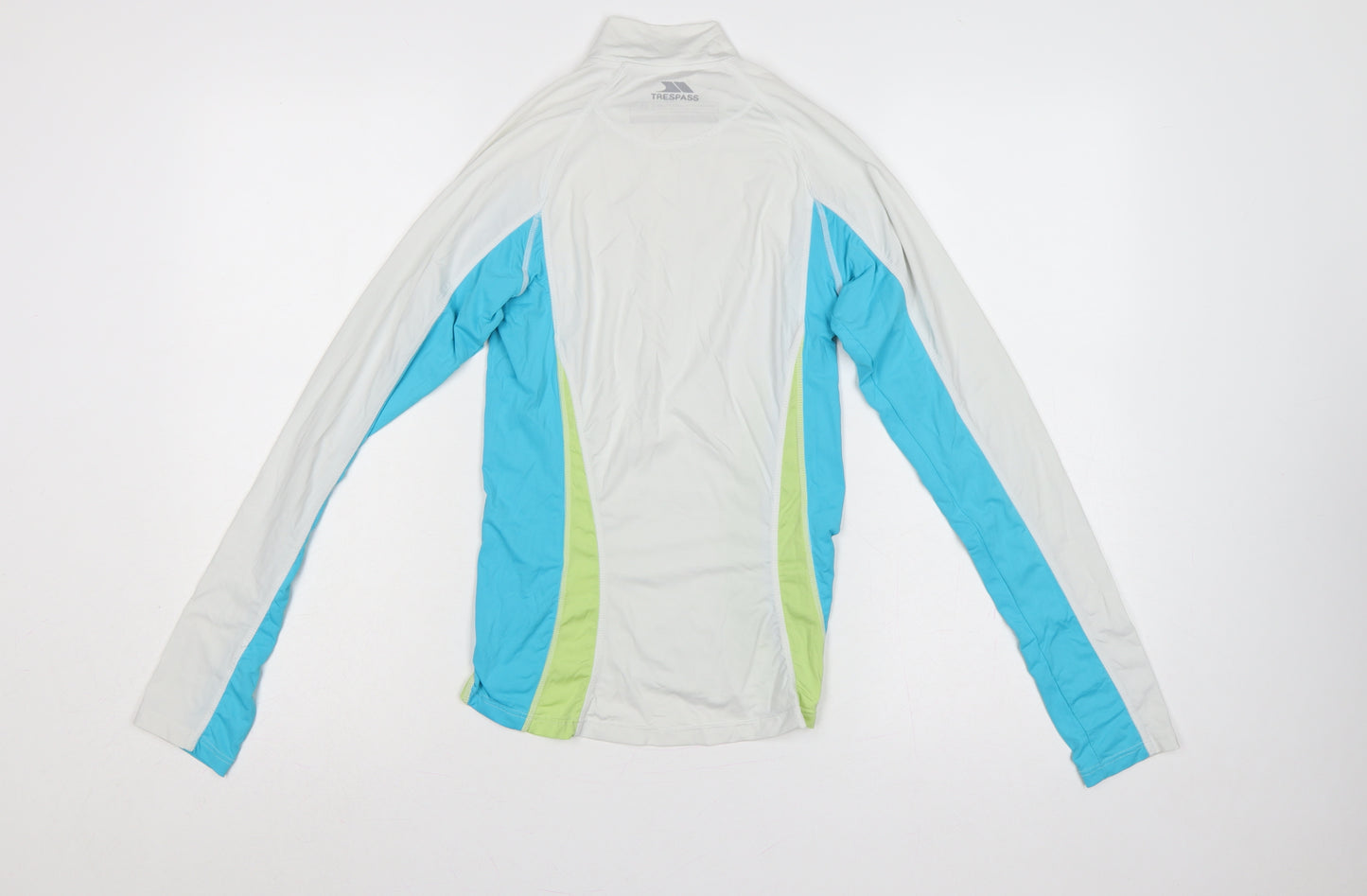 Trespass Women’s White XS Colourblock 1/4 Zip Activewear Pullover Top