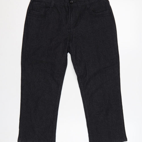 Marks & Spencer Womens Black UK 10 Straight Leg Denim Jeans
