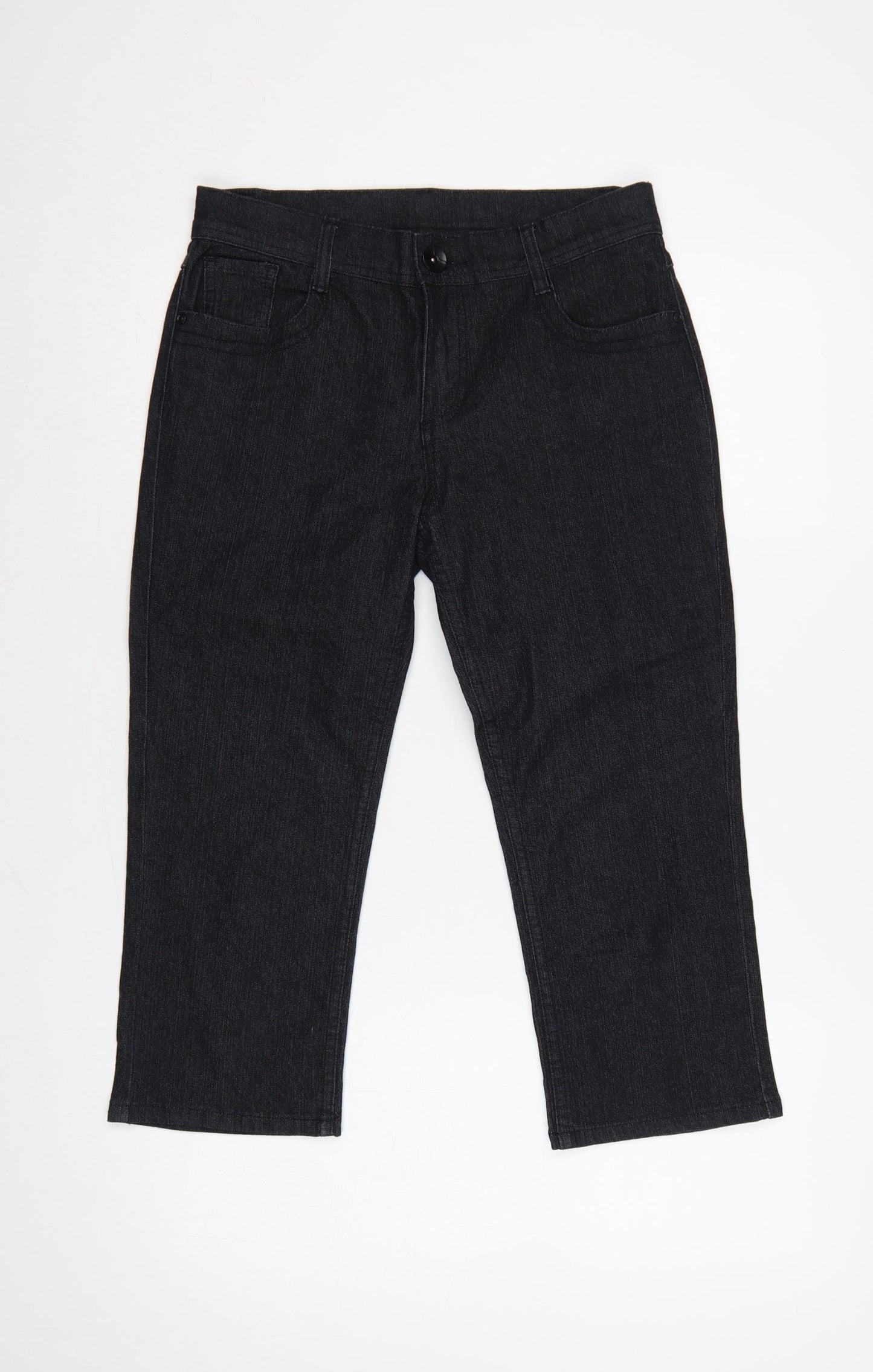 Marks & Spencer Womens Black UK 10 Straight Leg Denim Jeans