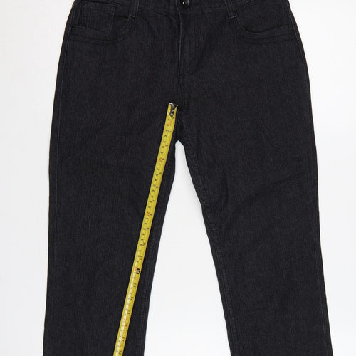 Marks & Spencer Womens Black UK 10 Straight Leg Denim Jeans