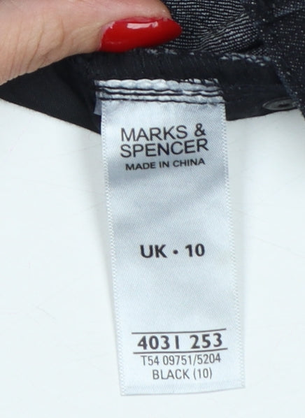 Marks & Spencer Womens Black UK 10 Straight Leg Denim Jeans