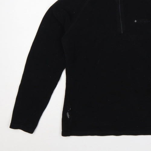 Mountain Warehouse Women Black UK 12 Pullover 1/4 Zip Fleece