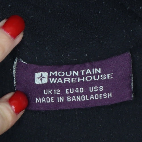 Mountain Warehouse Women Black UK 12 Pullover 1/4 Zip Fleece